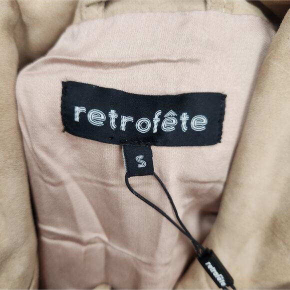 Retrofete Tai Suede Biker Jacket in Tan Size Small NWT - Picture 11 of 15
